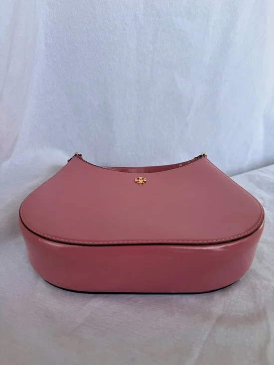 Tory Burch Pink Ginger Crescent Shoulder Bag Patent Leather - Picture 8 of 8